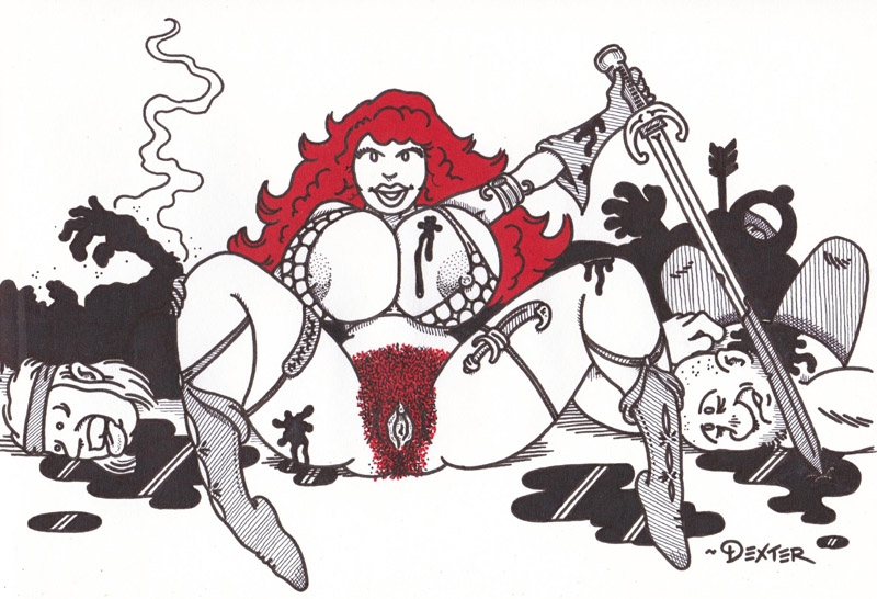 1girls armor bikini_armor chainmail chainmail_bikini dexter_cockburn female huge_breasts loincloth red_sonja red_sonja_(comics) tagme