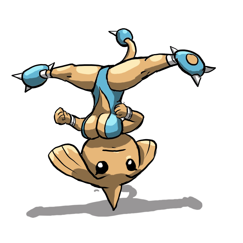 anthro anthrofied barefoot breasts claws colored female female_only hitmontop nintendo oniontrain pokémon_(species) pokemon pokemon_(species) rule_63 solo spread_legs tagme upside-down