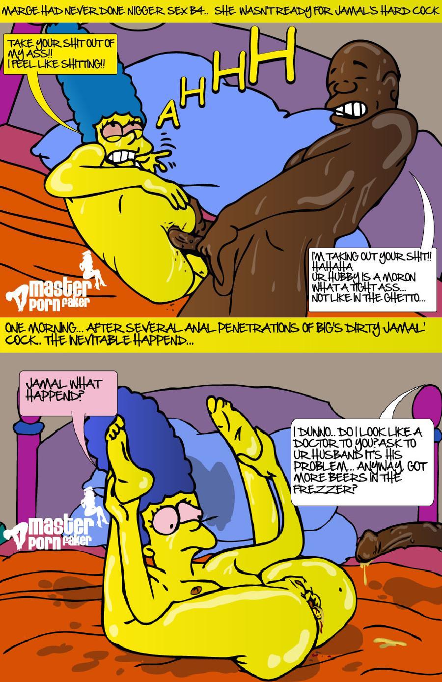 breasts color dark-skinned_male dark_skin female human indoors insertion interracial male marge_simpson master_porn_faker nipples nude penis sex straight the_simpsons vulva