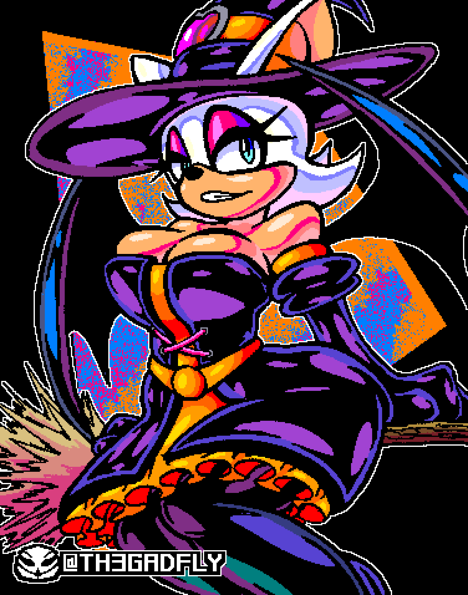 breasts broom broom_riding cleavage female female_focus female_only pinup rouge_the_bat sega sonic_(series) th3gadfly witch witch_hat