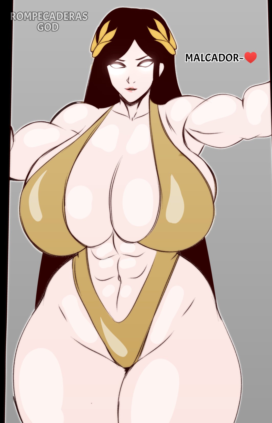 1girls, abs, breasts, dialogue, english text, female, female only, god-emperor of mankind, hyper breasts, imperium of man, muscular, muscular female, rompecaderasgod, rule 63, solo, solo female, text, warhammer (franchise), warhammer 40k