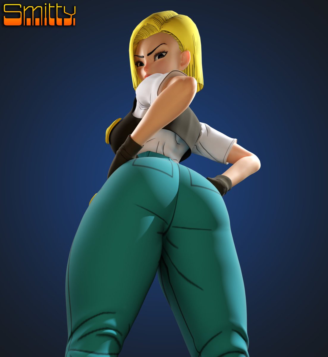 1girls, 3d, android, android 18, artist name, ass, athletic, athletic female, big ass, big breasts, big butt, bimbo, blonde hair, blue eyes, breasts, bursting breasts, busty, cleavage, curvy, dragon ball, dragon ball super, dragon ball z, eyebrows, eyelashes, eyes, female, fighter, fit, fit female, hair, hips, hourglass figure, huge ass, humanoid, large breasts, legs, light skin, light-skinned female, lips, mature, mature female, milf, short hair, shounen jump, smitty34, straight hair, thick, thick legs, thick lips, thick thighs, thighs, voluptuous, wide hips, wife, yellow hair