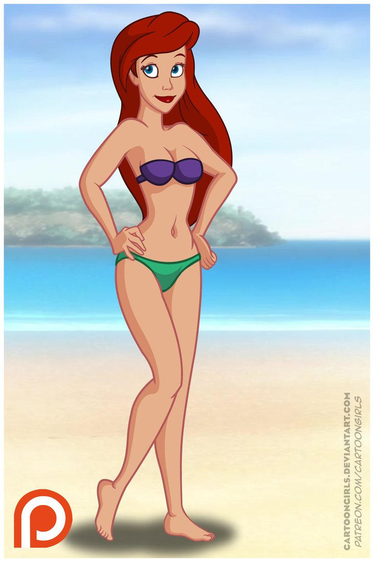 ariel bikini cartoongirls disney disney_princess female_only green_panties naked nipples nude nudity panties purple_bra pussy seashell_bra swimsuit swimwear the_little_mermaid