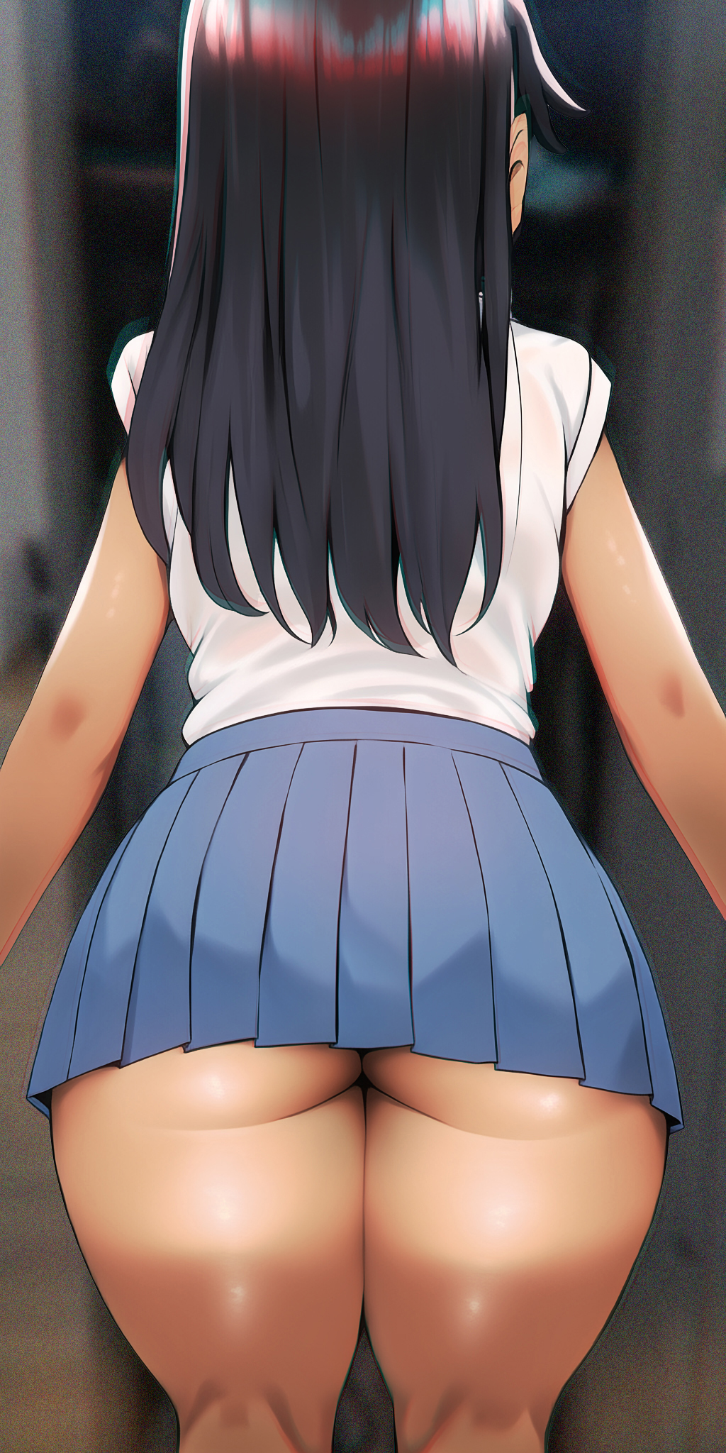 1girls, ai generated, ass, big ass, black hair, clothed, clothing, female, female focus, female only, hayase nagatoro, hi res, highres, long hair, nai diffusion, please don't bully me, nagatoro, revealing clothes, simple background, skirt, solo, stable diffusion, tan, tan body, tan skin, tan-skinned female, tanline, tanned, tanned female, wide hips