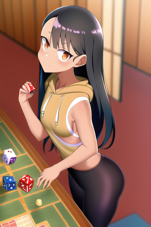 1girls, ai generated, ass, black hair, breasts, brown eyes, clothed, clothing, earrings, female, female focus, female only, hayase nagatoro, hi res, highres, karylwaifu, long hair, looking at viewer, nai diffusion, please don't bully me, nagatoro, pose, revealing clothes, sideboob, simple background, small breasts, solo, stable diffusion, tan, tan body, tan skin, tan-skinned female, tanned, tanned female, tattoo