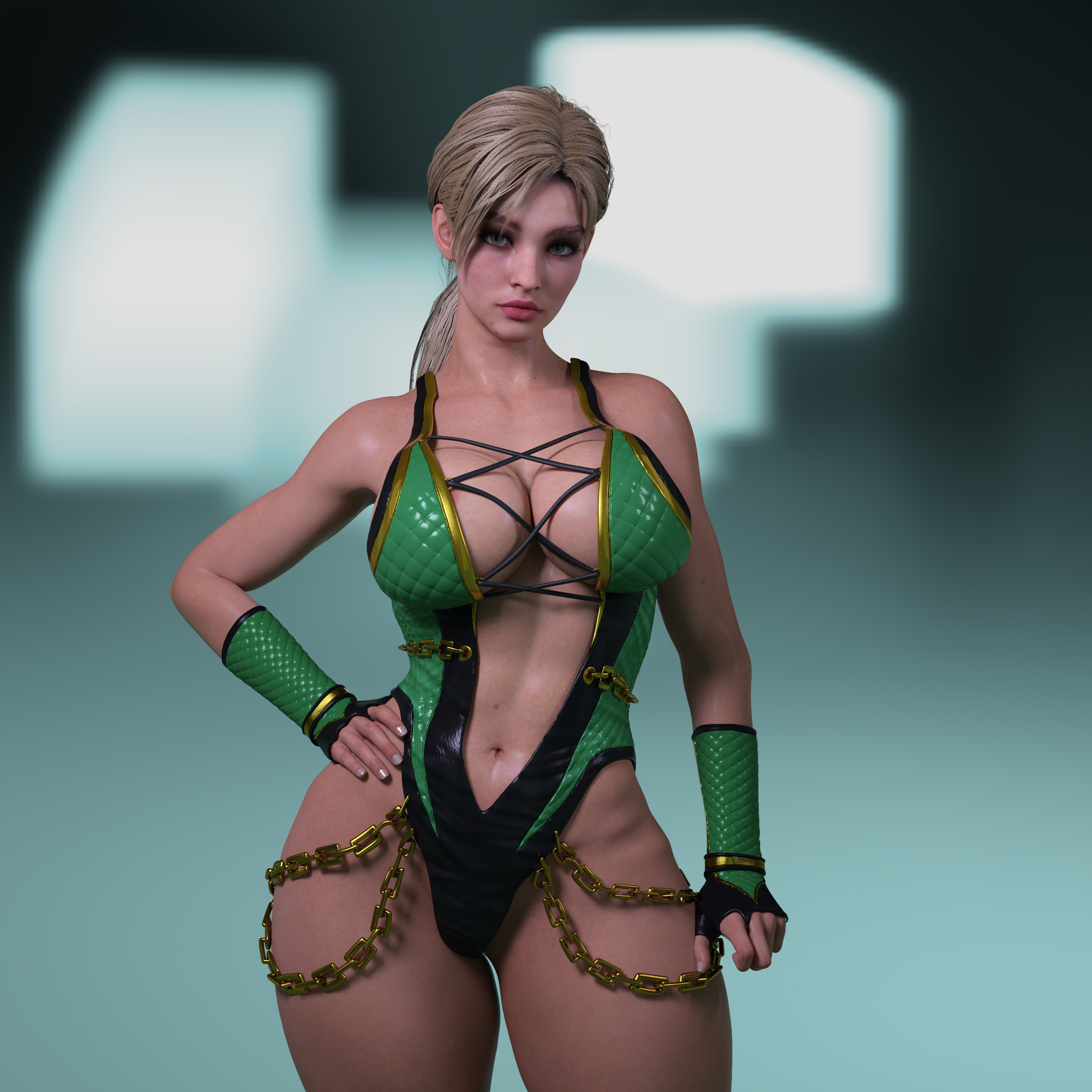 1girls, 3d, ass, big ass, big breasts, blonde hair, blue eyes, breasts, capcom, cosplay, crossover cosplay, female, female only, gm studios, jade (mortal kombat) (cosplay), jill valentine, jill valentine (blonde), jill valentine (sasha zotova), light skin, light-skinned female, mortal kombat, mortal kombat (2011), resident evil, resident evil 3, resident evil 3 remake, resident evil 5, solo, solo female, thick thighs