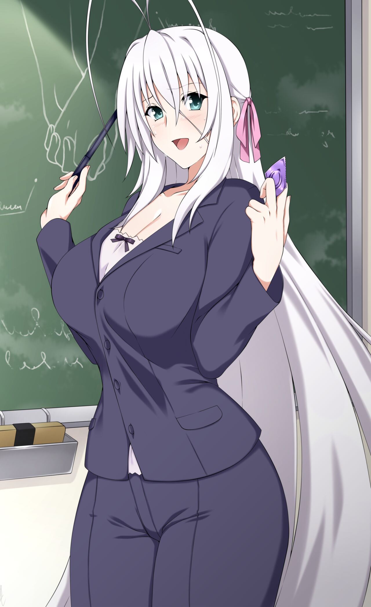 condom, female, fully clothed, high school dxd, lindaroze, rossweisse