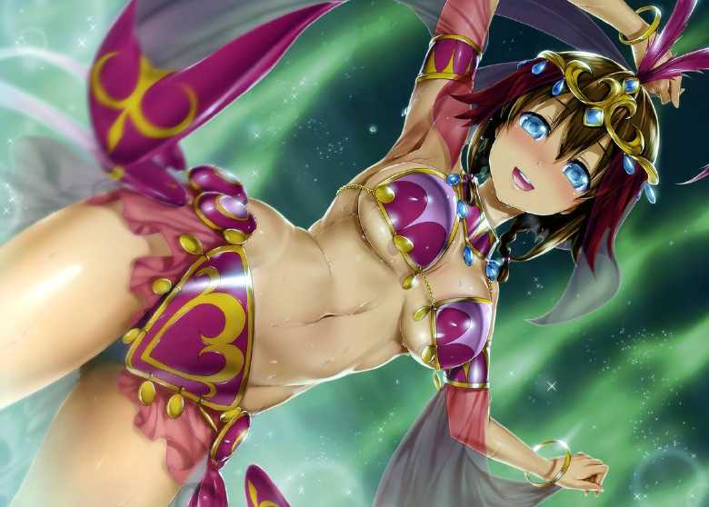 amy_(suisei_no_gargantia) aqua_eyes arm_scarf aurora_borealis bare_arms bare_back bare_legs bare_midriff bare_shoulders bare_thighs barefoot belly_button belly_dancer belly_dancer_outfit bikini bikini_bottom bikini_top blue_gem blue_gemstone blue_head_gem blush bracelet brown_hair cleavage collar confetti dancer dancer_class dancer_girl dancer_girls dancer_outfit feather_in_hair feathers female gem gold_bracelets gold_headdress gold_headwear golden_bracelets golden_headwear harem_outfit head_gem head_scarf headdress headwear loincloth medium_breasts metal metal_collar midriff navel night_sky northern_lights open_mouth pink_bikini pink_bikini_bottom pink_bikini_top pink_bracelet pink_collar pink_feathers pink_loincloth pink_silk see-through see-through_clothing see-through_silk see-through_skirt see_through_skirt short_hair silk silk_loincloth silk_skirt skirt stars suisei_no_gargantia tagme thick_thighs tied_hair underboob