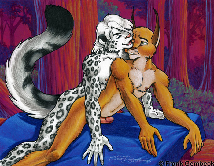 2boys anal anal_penetration anal_sex anthro duo erect_penis erection frank_gembeck from_behind from_behind_position furry gay gay_sex leopard male male/male nipples penis sex snow_leopard yaoi