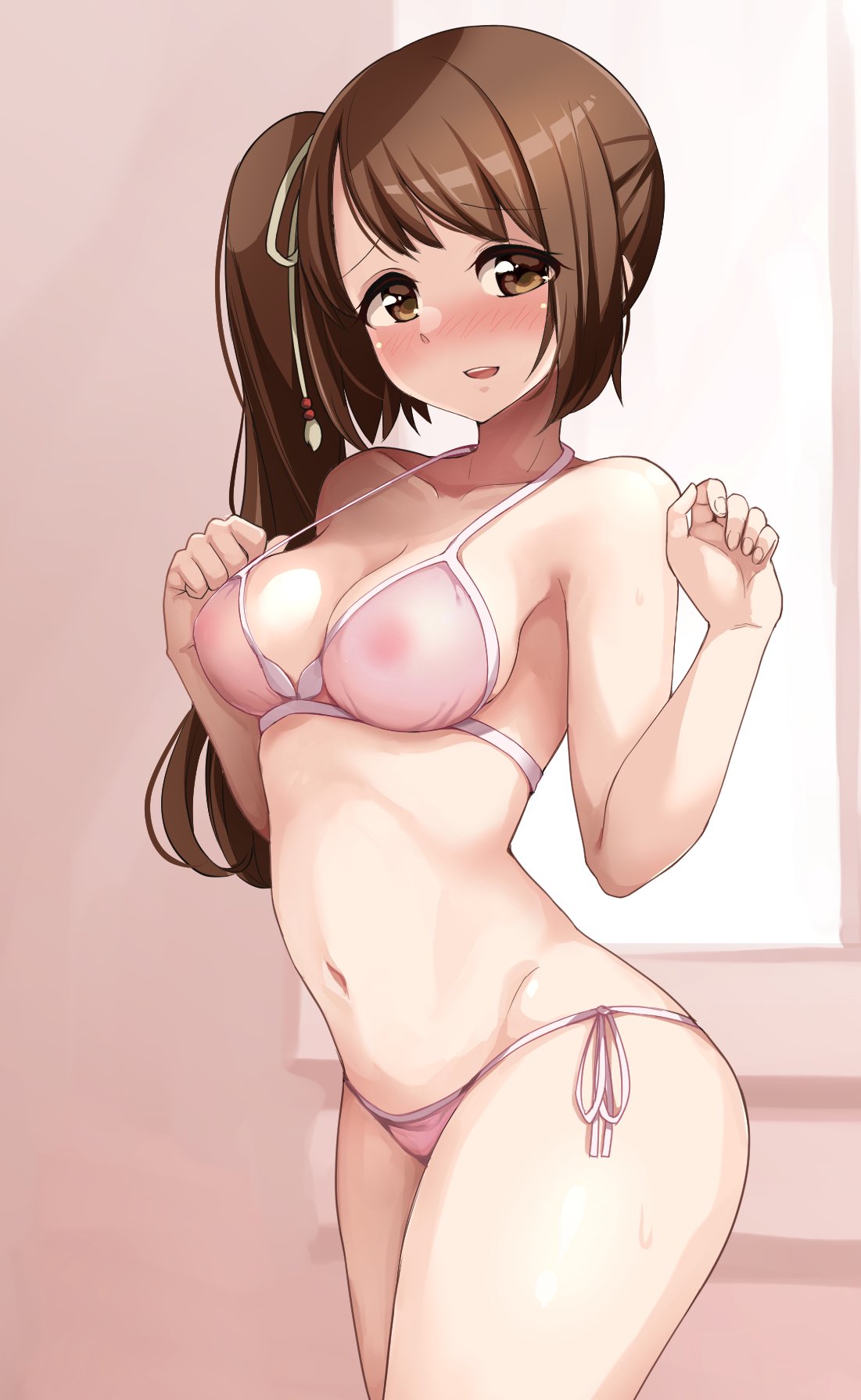 1girls, ass, big ass, big breasts, big butt, bikini, breasts, brown eyes, brown hair, female, female only, human, human only, light skin, light-skinned female, magia record: mahou shoujo madoka magica gaiden, magical girl, mahou shoujo madoka magica, solo, solo female, voluptuous, voluptuous female, white skin, young, yui tsuruno, zwei (santanawamuujojo)