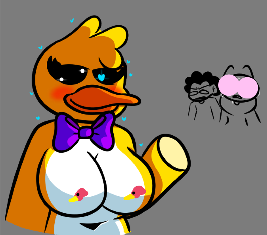 1girls 2boys anthro avian big_breasts bird hidden_nipples milf plushieguy10 rule_63 yellow_bird