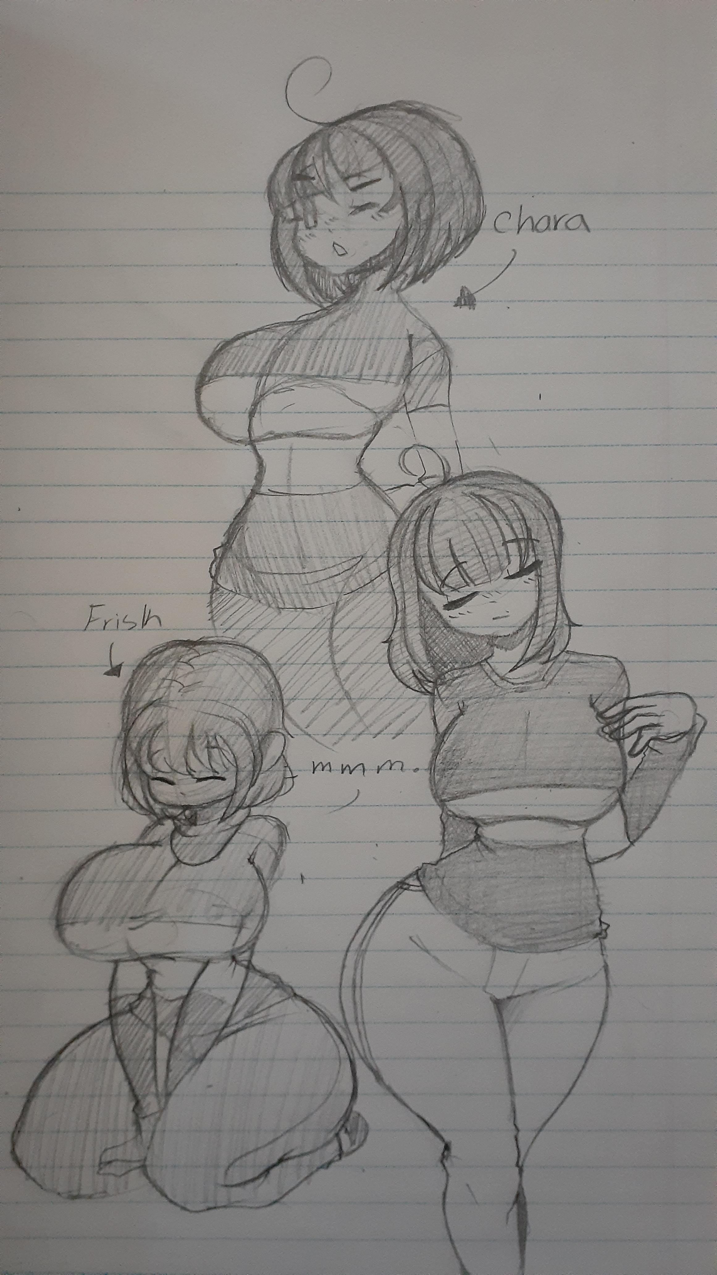 2d, breasts, chara, female, female chara, female frisk, frisk, human, jeans, tagme, thighs, undertale, undertale (series), unknown artist