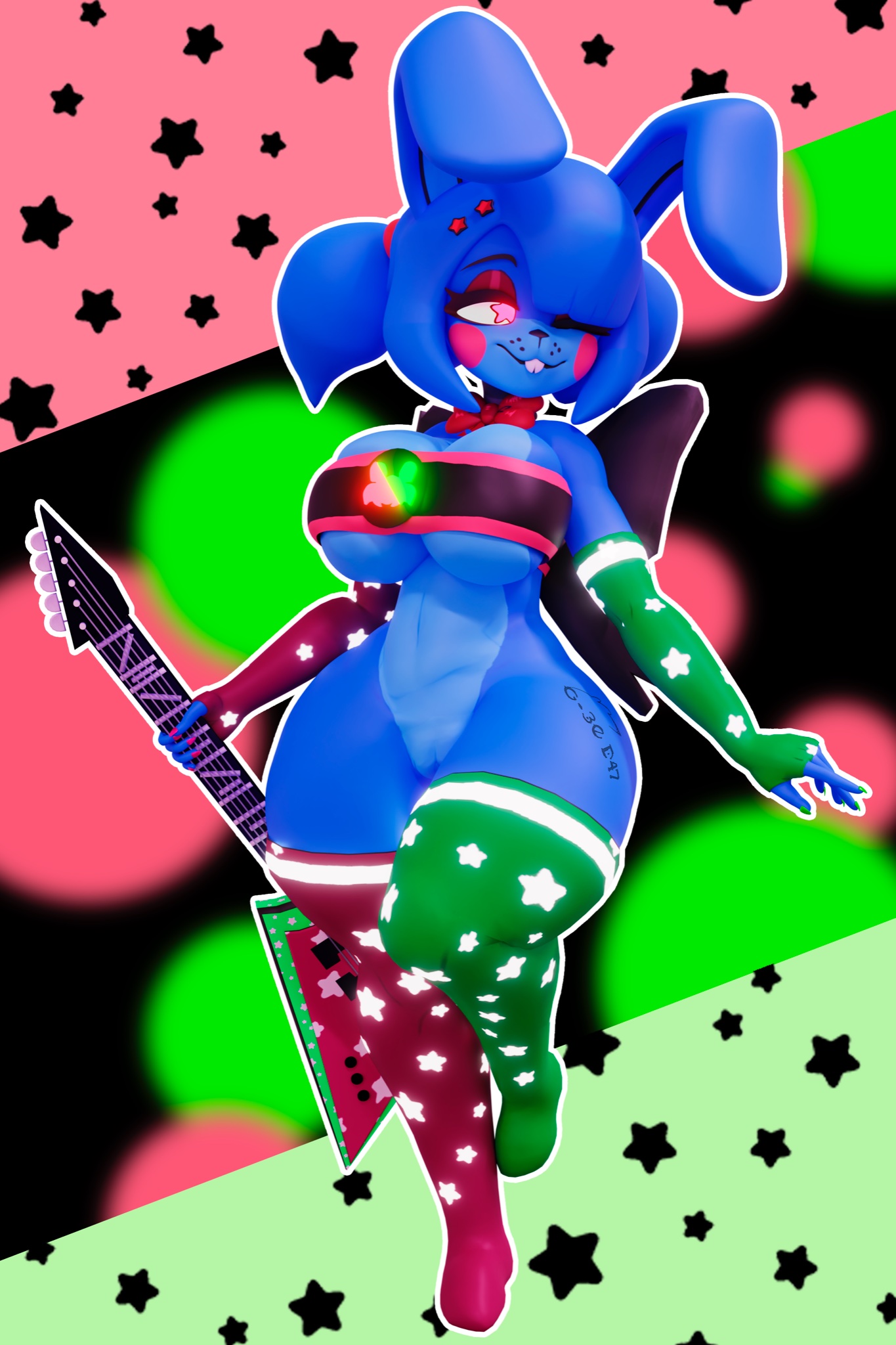 3d, anthro, big breasts, blue fur, bonfie, bonfie (cryptia), bonnie (cally3d), bonnie (fnaf), breasts, bunny ears, bunny girl, cally3d, clazzey, clothing, cryptiacurves, fazclaire's nightclub, female, five nights at freddy's, fnaf, fredina's nightclub, fur, furry, furry only, geodat64, hi res, legwear, mostly nude, nude, pink eyes, pussy, rabbit, randomstuff, scottgames, solo, star shaped pupils, thick thighs, thighhighs, toy bonnie (fnaf), twintails, wide hips