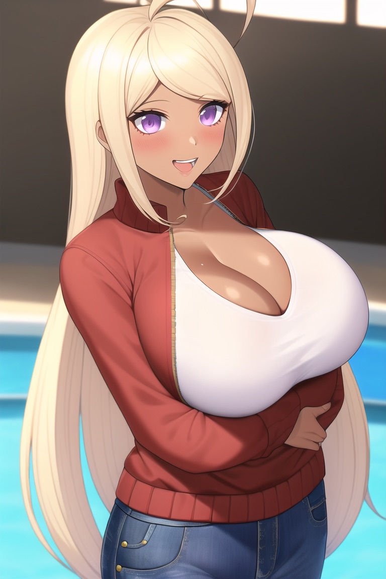 1girls, ai generated, akamatsu kaede, alternate breast size, asahina aoi, breasts, cosplay, curvy, danganronpa, danganronpa v3, danganronpa: trigger happy havoc, female, female only, huge breasts, large breasts, nai diffusion, new danganronpa v3, shorts, solo, stable diffusion, tagme, tan body