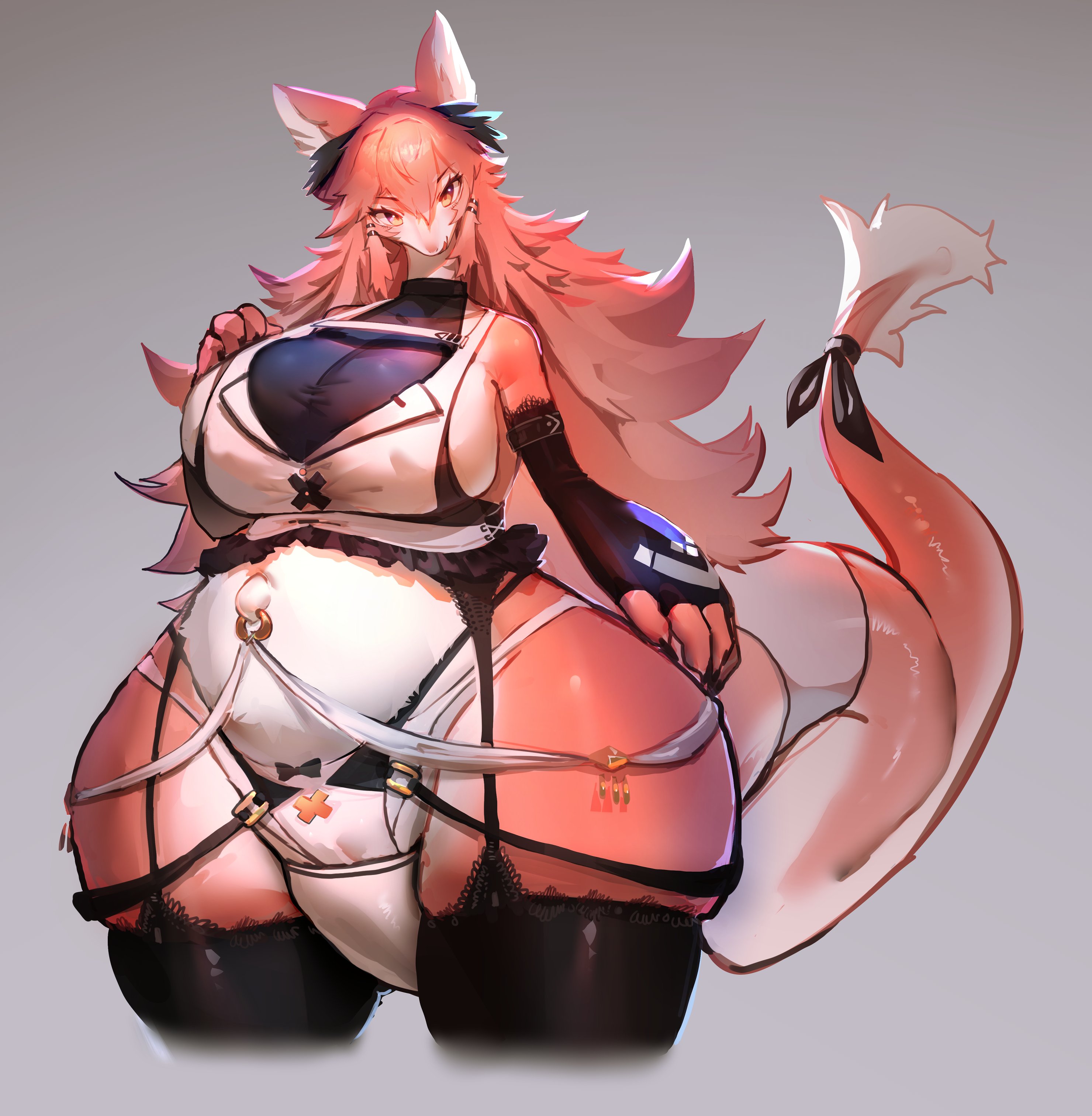 big breasts, breasts, female, furry, tagme, thick thighs, unnamed fox (utterangle), utterangle, wide hips