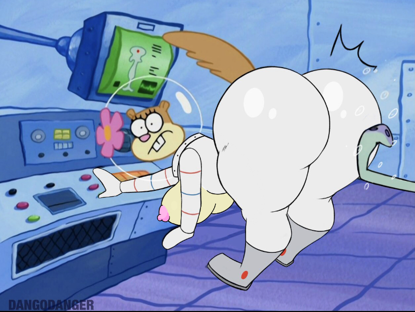 1girls animal_ears big_ass big_breasts big_butt boots breasts dango_danger fat female female_only gloves huge_ass sandy_cheeks screencap screenshot screenshot_edit slapping slapping_ass slapping_butt spongebob_squarepants squidward_tentacles squirrel tail thick thick_ass thick_legs thick_thighs