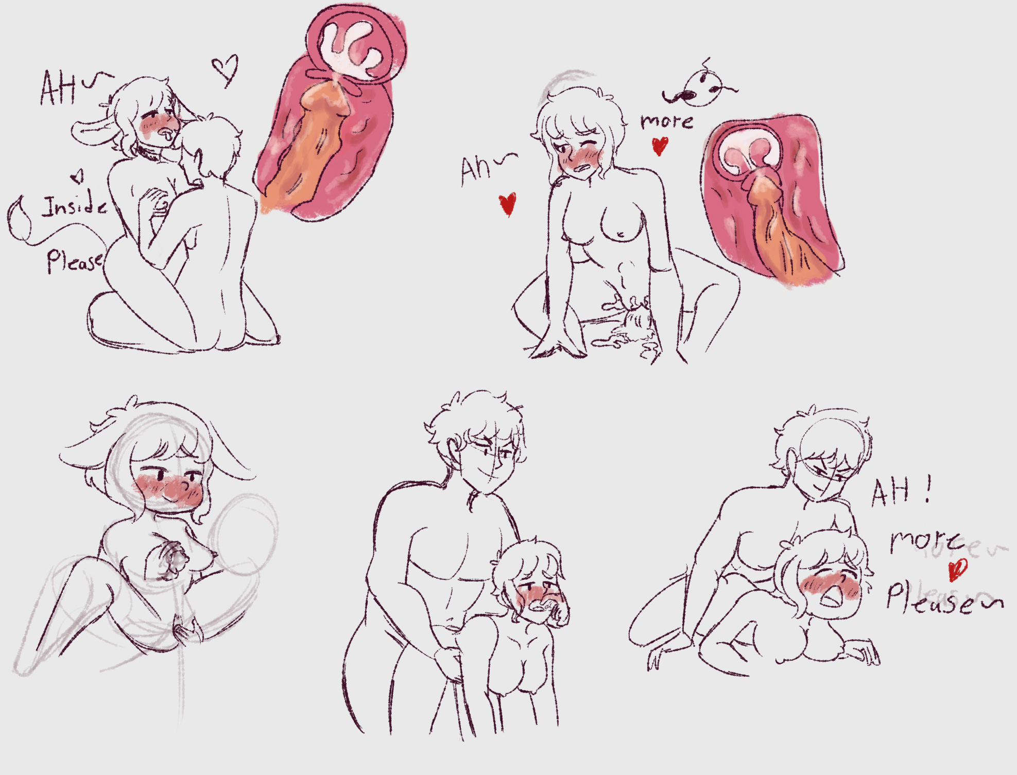 1boy, 1girls, blush, breasts, cum, cum in pussy, cum in uterus, cum inside, ejaculation, female, female on top, fertilization, impregnation, impregnation request, impregnation risk, male, mob face, nipples, nude, nude female, original character, penetration, penis, pussy, sex, sex slave, sketch page, spread legs, uterus, vaginal penetration, vaginal sex, x-ray, x-ray view