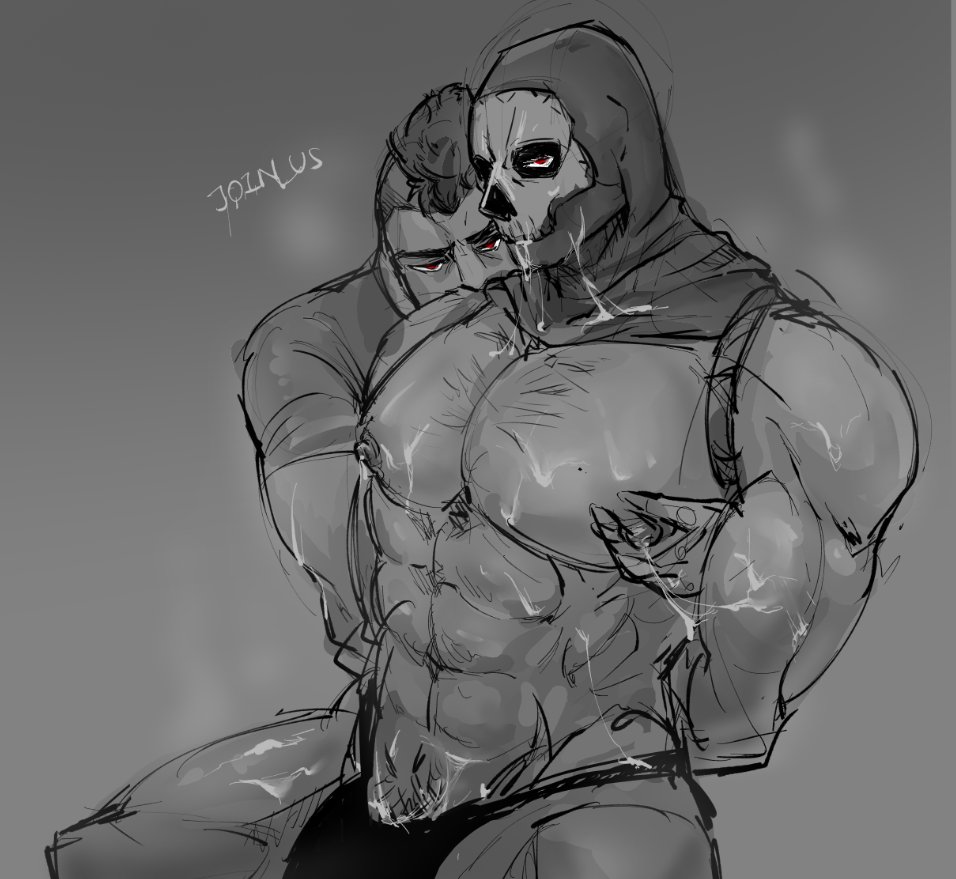 2boys, artist request, bulge, bulge through clothing, call of duty, call of duty modern warfare 2 (2022), cum on body, gay, ghost (modern warfare 2), john mactavish, male, simon riley, soap (modern warfare 2), sweat, yaoi