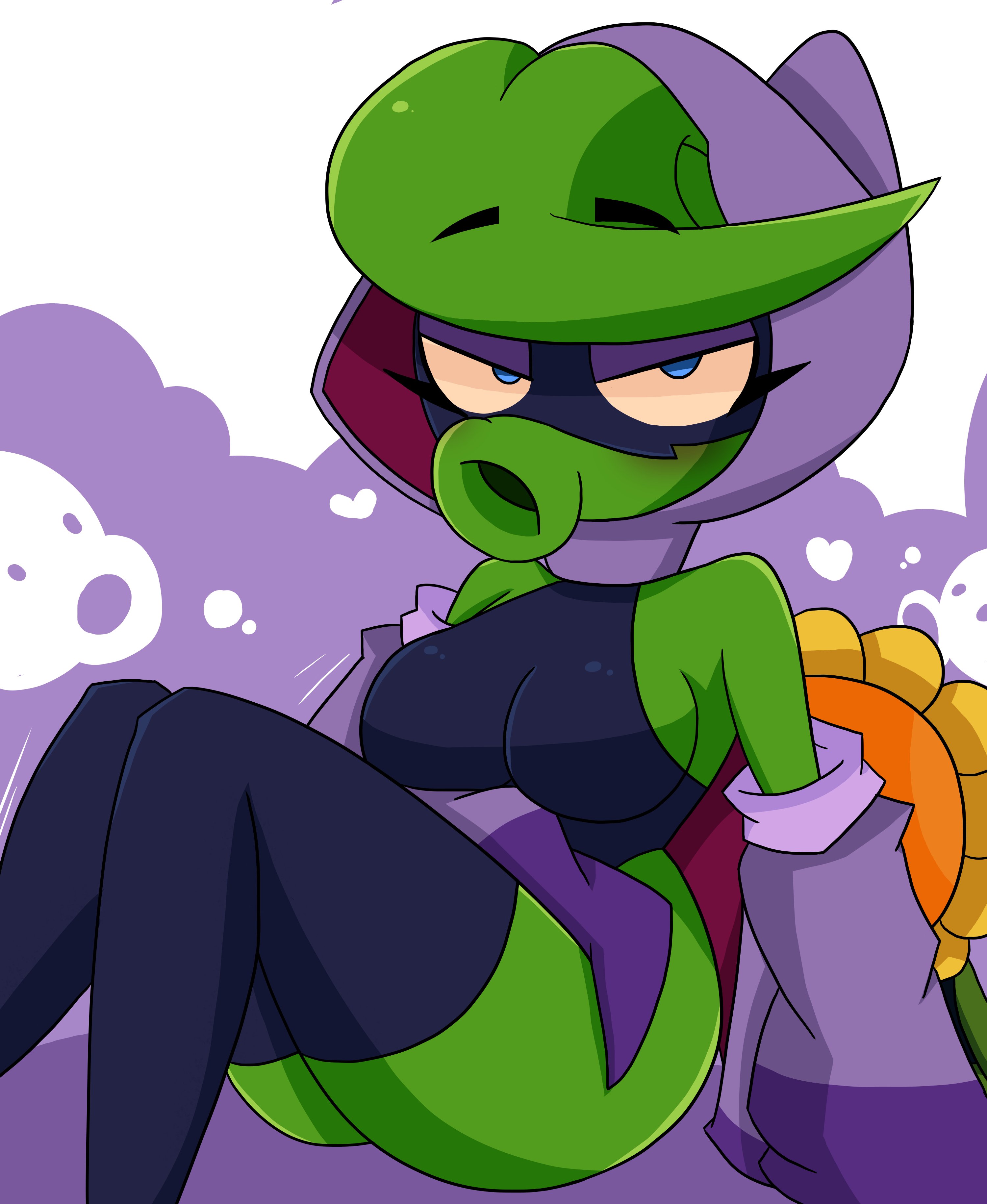 female, green shadow (pvz), peashooter (pvz), plantie, plants vs zombies, r bismut, rbismut, thick thighs, thin waist
