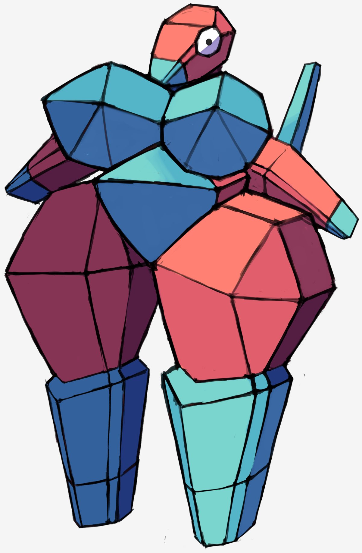 atsuinekowo big_breasts breasts breasts_bigger_than_head female huge_breasts large_breasts large_hips large_thighs pokémon_(species) pokemon porygon thick_thighs wide_hips