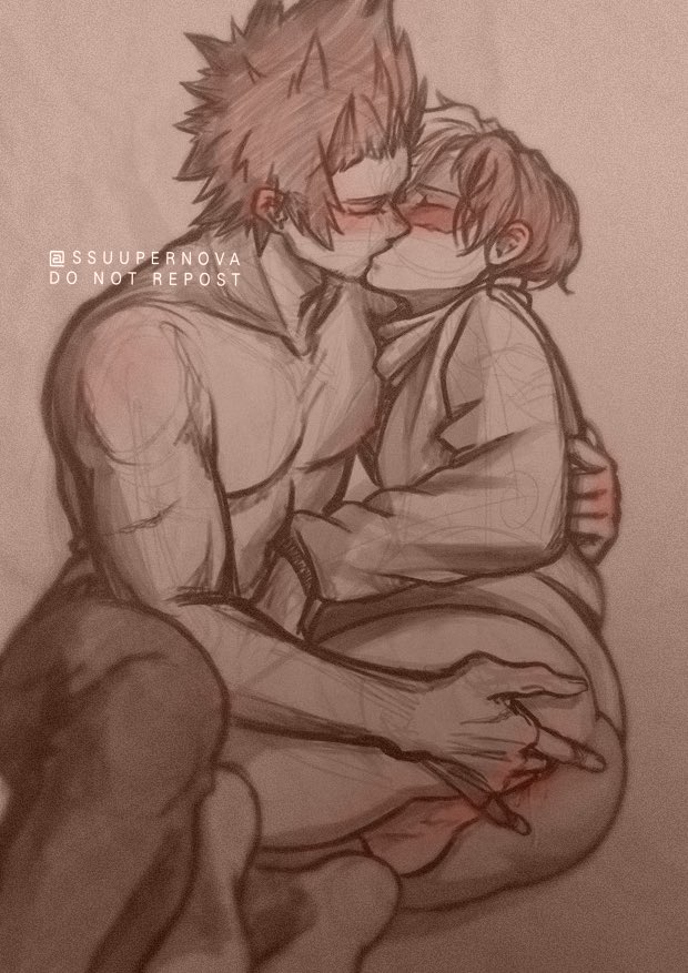 2boys, anal fingering, balls, ballsack, bottomless, eijirou kirishima, fingering, fingering ass, fingering partner, fingers in ass, gay, kissing, male, male only, my hero academia, pantless, shouto todoroki, ssuupernova, yaoi