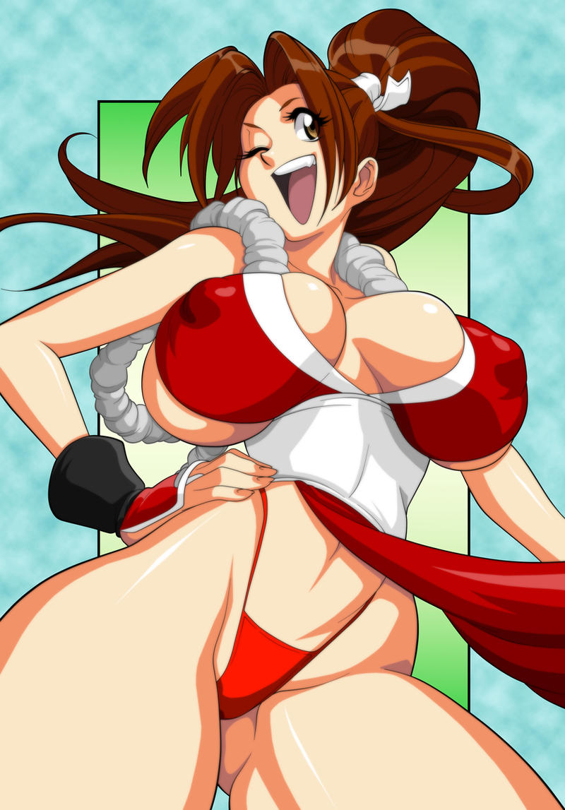 1girls breasts brown_eyes brown_hair cleavage clothing curvaceous dress dress_lift erect_nipples fatal_fury female female_only hand_on_hip high_ponytail highleg highleg_panties huge_breasts kayzer king_of_fighters kunoichi large_breasts laughing long_hair looking_at_viewer mai_shiranui navel ninja one_eye_closed open_mouth panties pelvic_curtain ponytail red_panties revealing_clothes smile snk solo tagme thick_thighs thighs thong tied_hair underwear wink