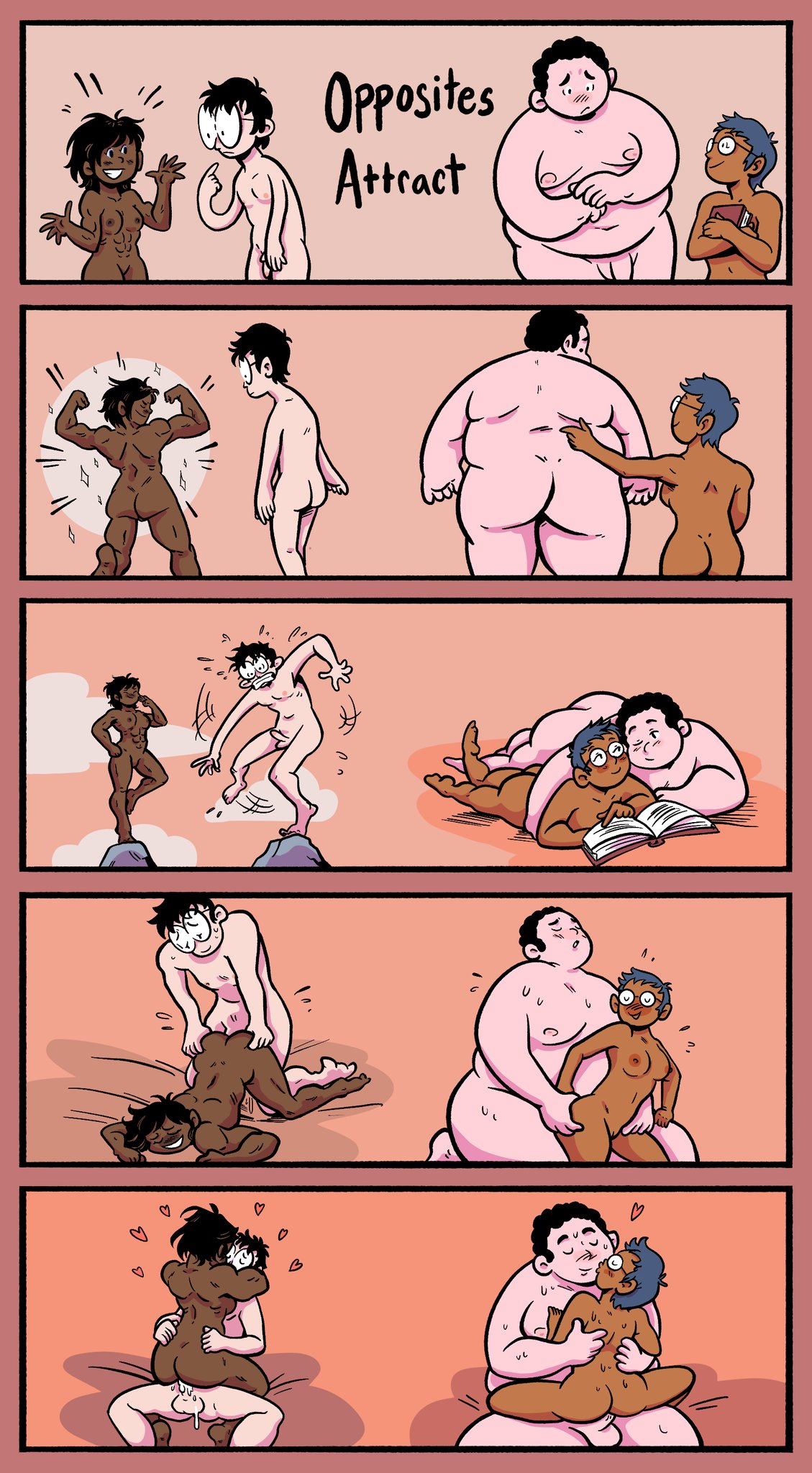 2boys 2girls 5_fingers 5_toes abs ambiguous_penetration bbm bonerbob chocolate_and_vanilla chubby chubby_male comic completely_nude cowgirl_position cuddling cum_inside dark-skinned_female dark_nipples dark_skin doggy_style doggystyle fat_man female glasses happy_sex height_difference implied_vaginal interracial light-skinned_male light_skin male medium_breasts muscular muscular_female nude penis riding sex sex_from_behind small_breasts tagme upright_straddle wholesome