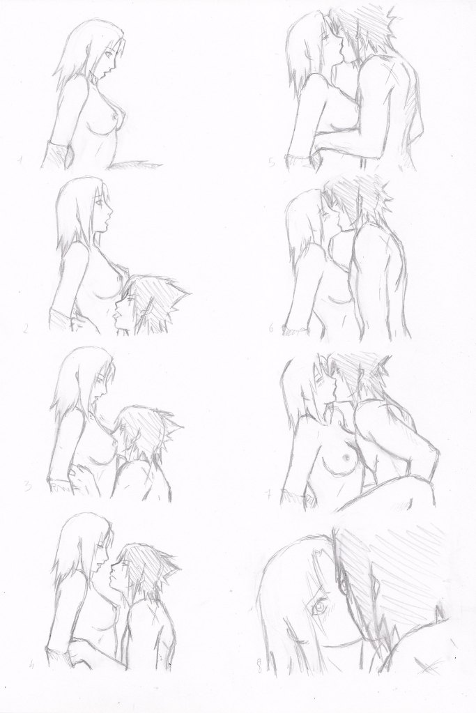 delia88 female human male naruto sakura_haruno sasuke_uchiha sex sketch straight straight_hair vaginal_penetration