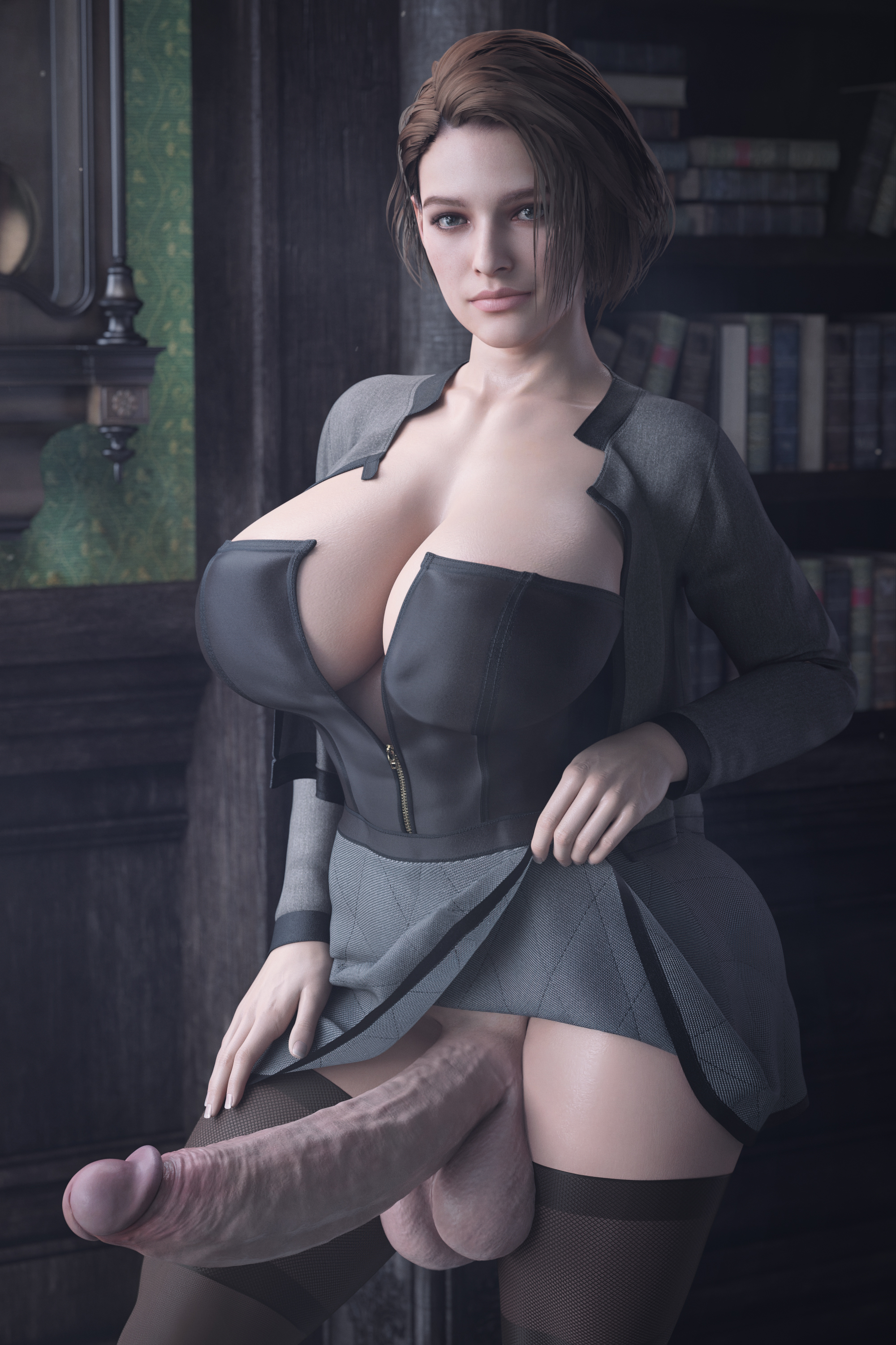 1futa, 3d, big breasts, biohazard, breasts, capcom, erection, foreskin, fully retracted foreskin, futa only, futanari, huge cock, intersex, jill valentine, jill valentine (sasha zotova), large breasts, large penis, penis, resident evil, resident evil 3, resident evil 3 remake, retracted foreskin, solo, stevencarson, uncircumcised, uncut