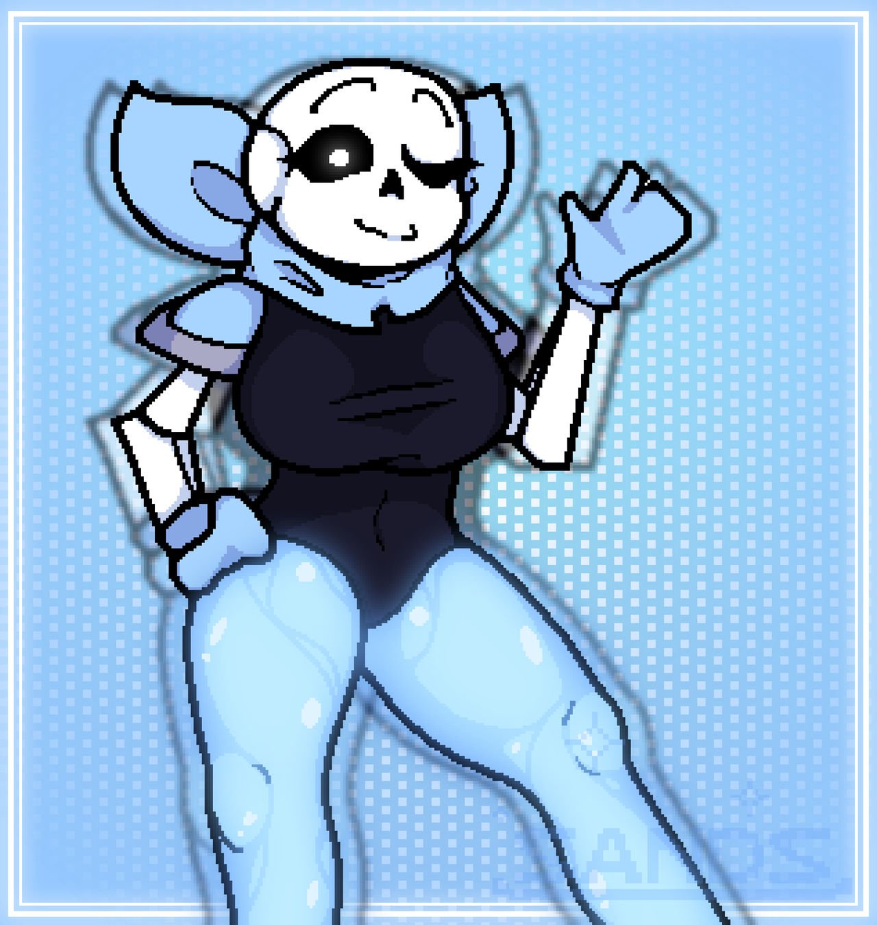 1girls 2d breasts ectobody ectobreasts female female_sans rule_63 sans sans_au solo tagme underswap underswap_genderswap underswap_sans underswap_sans_genderswap undertale undertale_(series) undertale_au uttsans_(artist)