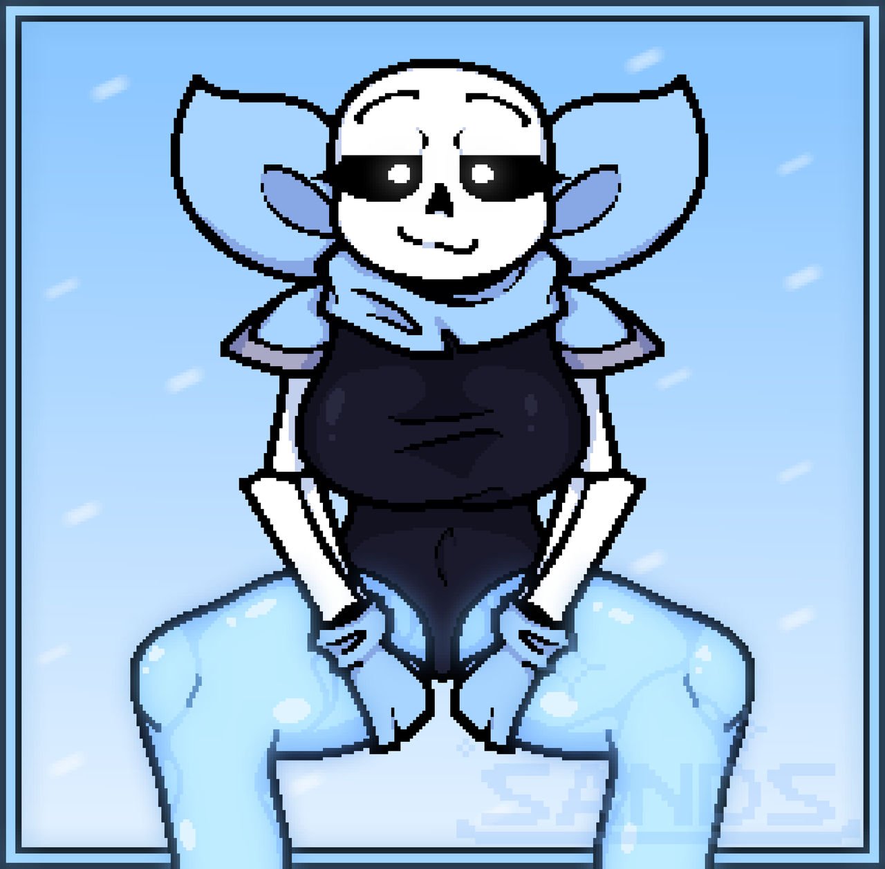 1girls 2d female rule_63 sans sans_au solo tagme underswap underswap_genderswap underswap_sans underswap_sans_genderswap undertale undertale_(series) undertale_au uttsans_(artist)