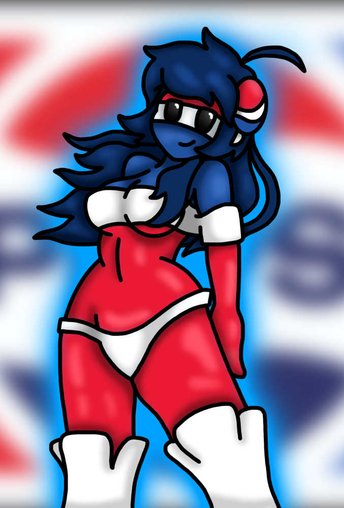 big_breasts big_hair blue_body blue_eyes blue_hair blue_skin boobs breasts female female_only giant_breasts gloves long_gloves long_hair massive_breasts no_bra no_panties pepsi pepsi-chan pepsi_addict pepsiwoman ponytail pose posing red_gloves rule_63