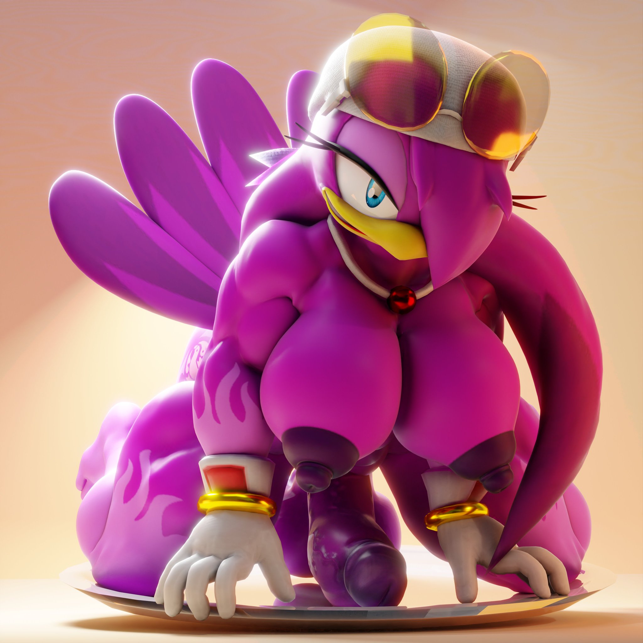 1futa, 3d, anthro, areolae, avian, big penis, bird, breasts, futa only, futanari, hair over one eye, intersex, looking at viewer, neenbeanmachine, neens, nipples, nude, penis, purple feathers, smirk, solo futa, sonic (series), sonic riders, sonic the hedgehog (series), source request, tagme, wave the swallow