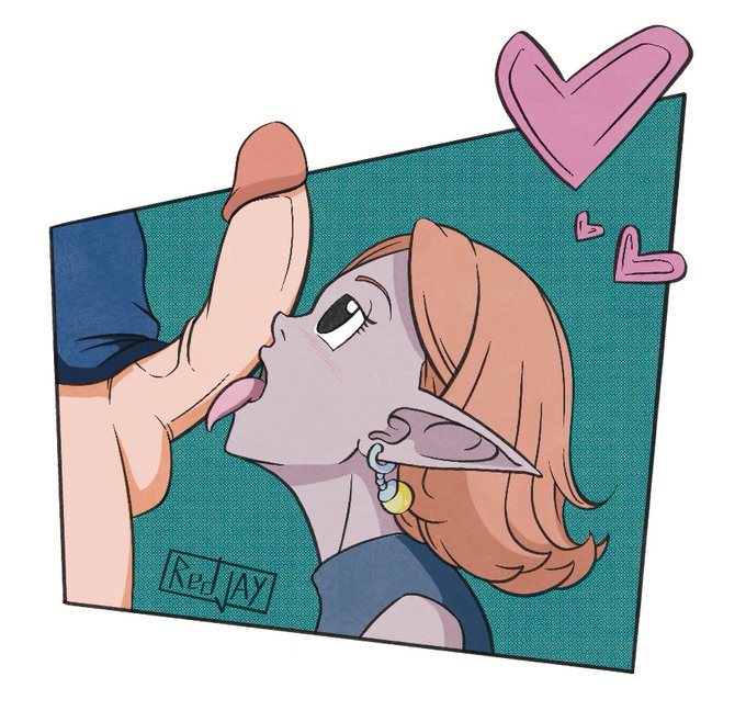 1boy, 1girls, balls, black eyes, blush, blushing, chronoa, clothes, dragon ball, dragon ball heroes, erect penis, erection, female, hearts, licking penis, looking at partner, male, penis, pink hair, pink skin, pointy ears, potara earrings, redjay, saiyan, son goku, straight hair, super dragon ball heroes, tongue, tongue out