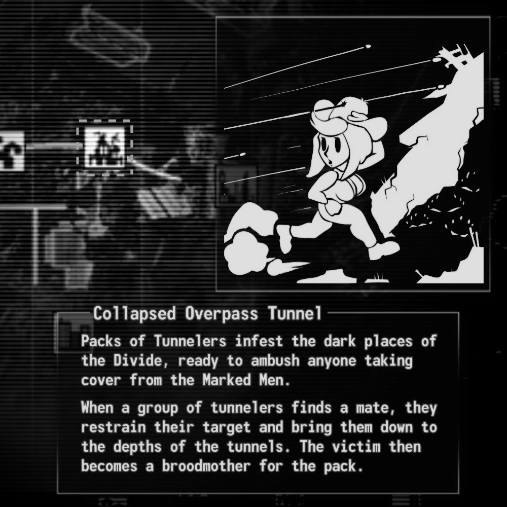 1girls blonde_hair cowboy_hat english english_text fallout fallout_new_vegas foreshadowing gui imminent_rape mob_face monochrome short_hair story text tunneler_(fallout) vault_dweller vault_girl vault_meat vault_suit zoquete