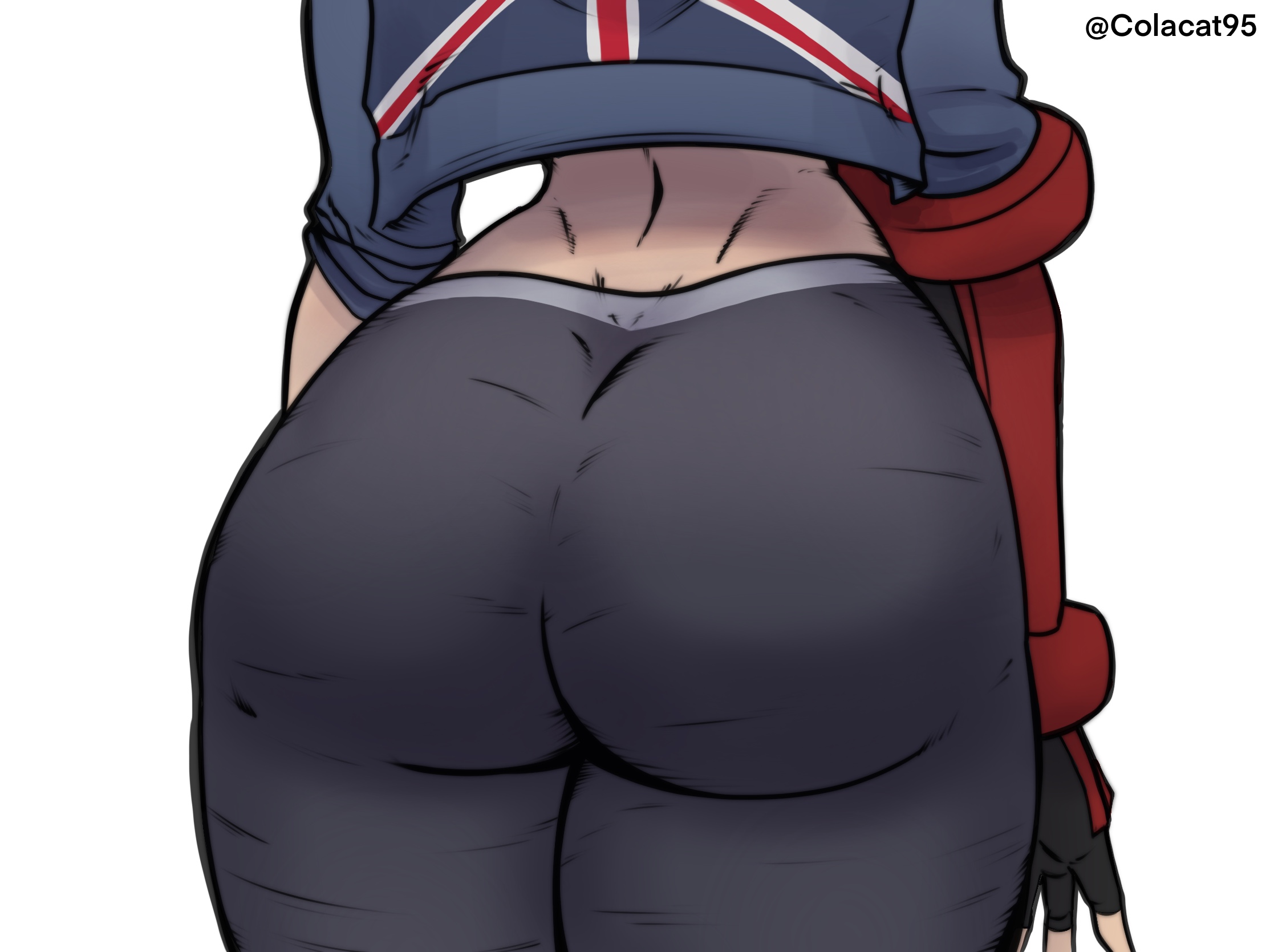 1girls, ass, ass focus, athletic, athletic female, back view, big ass, big butt, cammy white, colacat95, dimples of venus, female, female only, fit, fit female, fully clothed, huge ass, huge butt, leggings, light skin, light-skinned female, muscular, muscular back, muscular female, solo, street fighter, street fighter 6, thick thighs, thighs, union jack, yoga pants