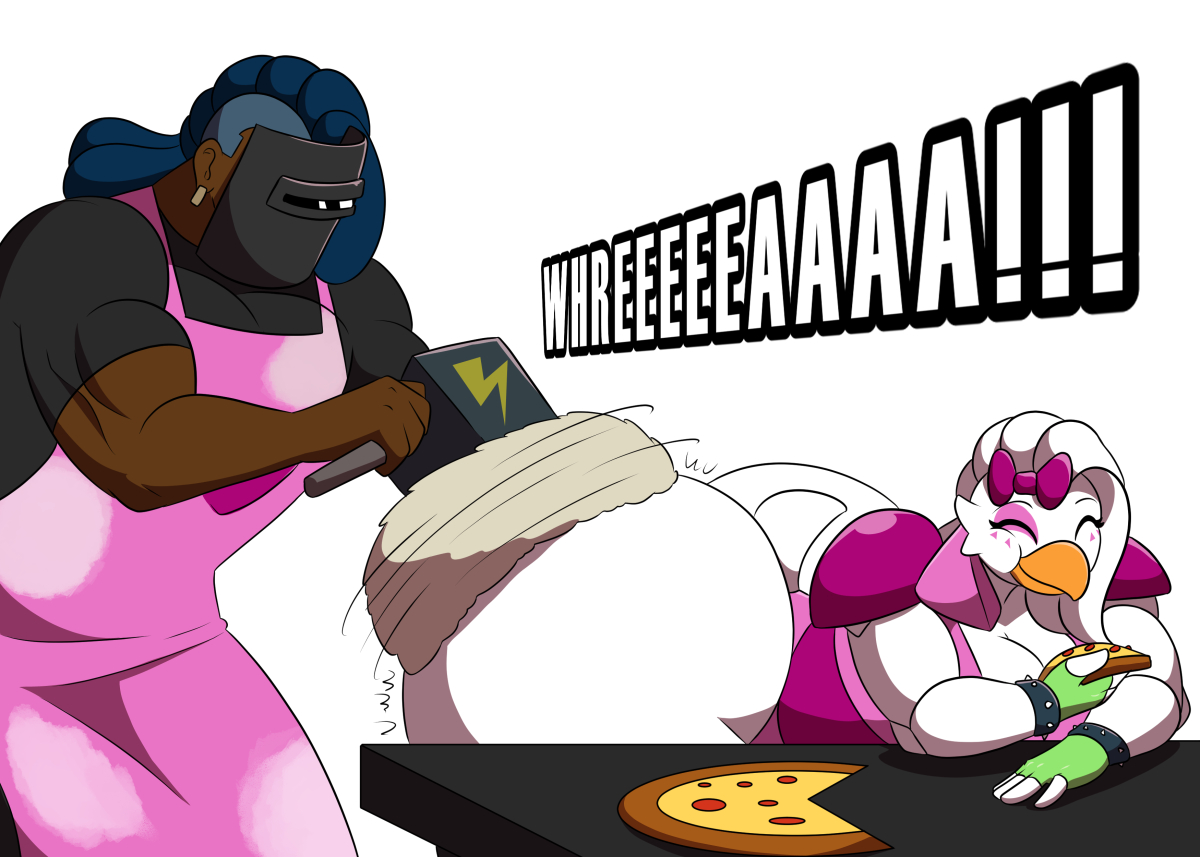 ass, big ass, big breasts, breasts, bubble ass, bubble butt, female, five nights at freddy's, glamrock chica (fnaf), huge ass, lunarartstudios (artist)