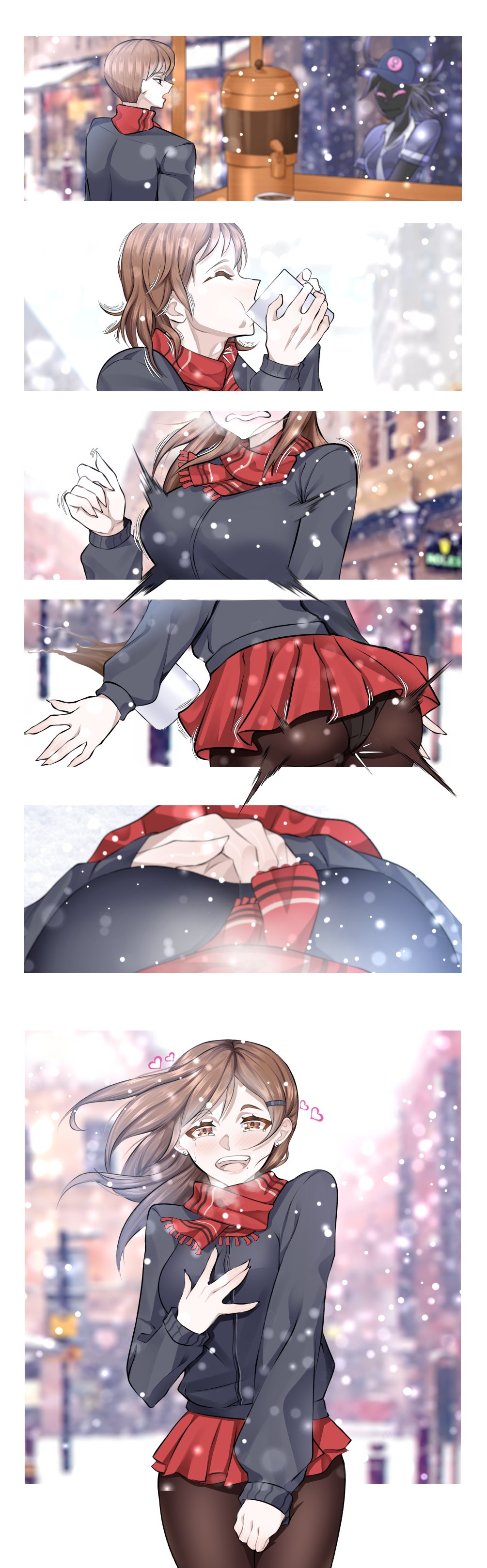 erasethismail mtf_transformation original original_character rule_63 school_uniform schoolgirl skirt snow tagme transformation transformation_sequence