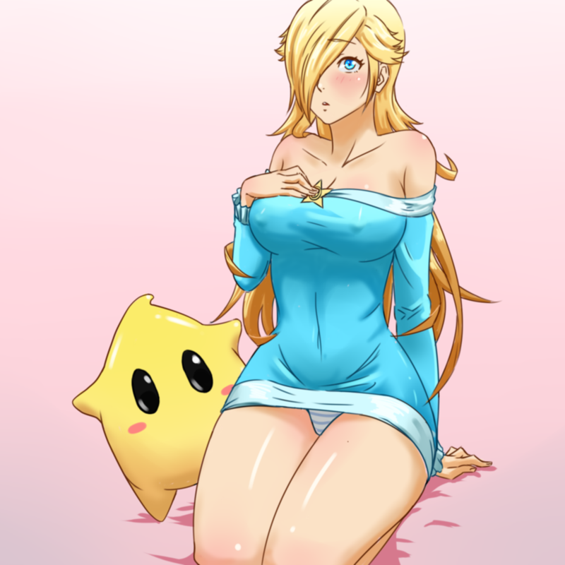 1girls alternate_costume arm_support art bare_legs bare_shoulders blonde_hair blue_eyes blush blush_stickers breasts collarbone erect_nipples female hair_over_one_eye hand_on_chest hand_on_own_chest human imdsound large_breasts legs long_hair luma mario_(series) naked_sweater neck nintendo off_shoulder panties pantyshot pantyshot_(sitting) pink_background princess_rosalina ribbed_sweater shiny shiny_hair shiny_skin sitting star striped striped_panties sweater upskirt