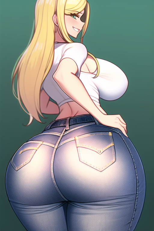 1girls ai_generated ass_focus bimbo blonde_hair curvy curvy_figure gigantic_ass green_eyes hand_on_hip high_waisted_pants huge_ass huge_breasts jeans long_hair looking_at_viewer mario_(series) nai_diffusion nintendo princess_rosalina seductive_smile shiny_hair stable_diffusion thick_ass thick_thighs tight_pants voluptuous white_tank_top