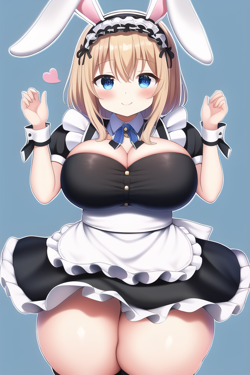 1girls aged_up ai_generated apron big_breasts blonde_hair blue_eyes bow breasts child_bearing_hips curvaceous curvy curvy_female curvy_figure fake_animal_ears floppy_ears frilled_apron frilled_dress frilled_skirt frills gochuumon_wa_usagi_desu_ka? hairband heart huge_thighs is_the_order_a_rabbit? kirima_sharo large_breasts light-skinned_female lolita_hairband maid maid_uniform medium_hair nai_diffusion portrait puffy_short_sleeves rabbit_ears stable_diffusion thick_thighs upskirt waitress wide_hips wrist_cuffs