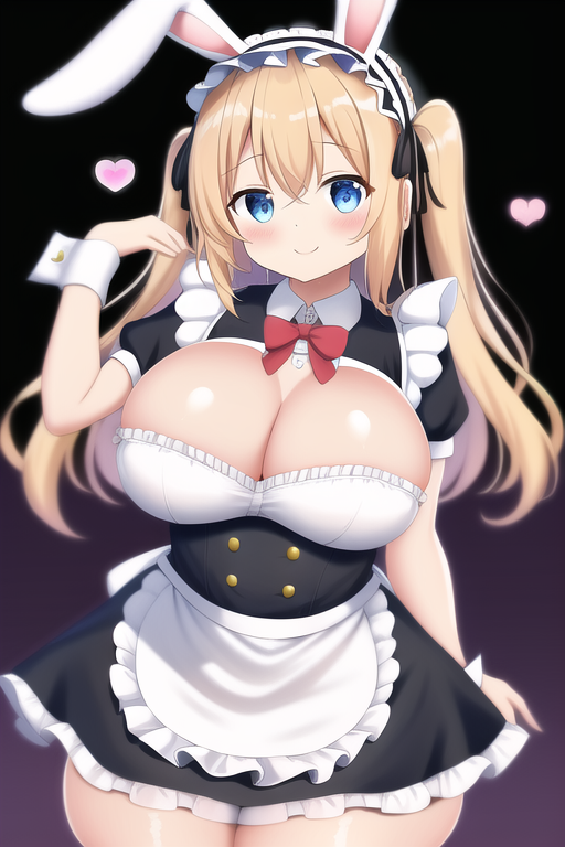 1girls aged_up ai_generated apron big_breasts blonde_hair blue_eyes bow breasts child_bearing_hips cleavage curvaceous curvy curvy_female curvy_figure fake_animal_ears floppy_ears frilled_apron frilled_dress frilled_skirt frills gochuumon_wa_usagi_desu_ka? hairband heart is_the_order_a_rabbit? kirima_sharo large_breasts light-skinned_female lolita_hairband maid maid_uniform medium_hair nai_diffusion portrait puffy_short_sleeves rabbit_ears stable_diffusion strapless thick_thighs waitress wide_hips wrist_cuffs