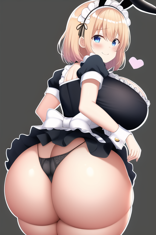 1girls aged_up ai_generated apron ass backboob big_breasts blonde_hair blue_eyes bow breasts bubble_butt child_bearing_hips curvaceous curvy curvy_female curvy_figure fake_animal_ears female floppy_ears frilled_apron frilled_dress frilled_skirt frills gochuumon_wa_usagi_desu_ka? hairband heart huge_ass is_the_order_a_rabbit? kirima_sharo large_breasts light-skinned_female lolita_hairband looking_at_viewer looking_back maid maid_uniform medium_hair nai_diffusion panties portrait presenting_hindquarters puffy_short_sleeves rabbit_ears sideboob smile stable_diffusion thick_thighs underwear upskirt voluptuous waitress wide_hips wrist_cuffs