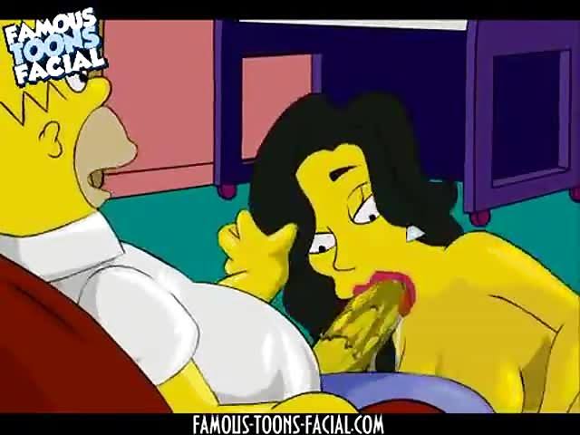 1boy 1girls famous-toons-facial female homer_simpson julia_(the_simpsons) male sucking_penis the_simpsons