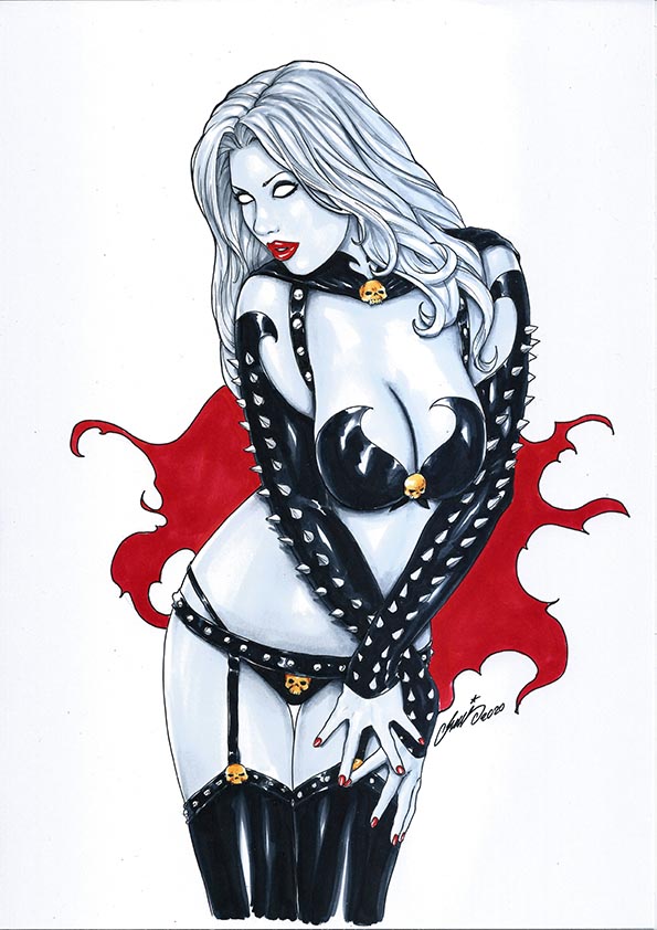 chaos_comics coffin_comics death_(personification) female_focus female_only grim_reaper highres hm1art lady_death long_hair queen_of_the_dead seductive_look voluptuous_female