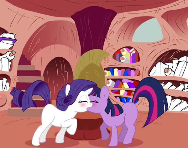 2d female female_only feral friendship_is_magic kissing lahsparkster my_little_pony no_penetration puyo_puyo puyo_puyo_fever quadruped rarity_(mlp) tagme toony twilight_sparkle_(mlp) unicorn yuri