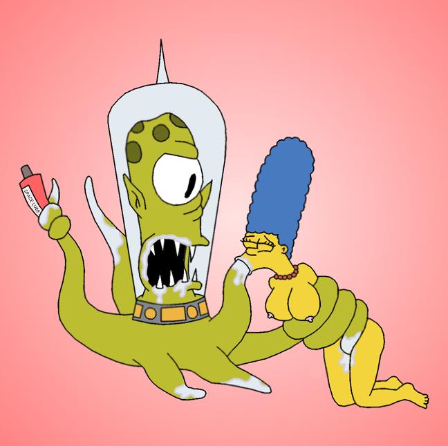 alien alien/human alternate_breast_size breasts female human interspecies jsl kang kodos marge_simpson tentacle the_simpsons