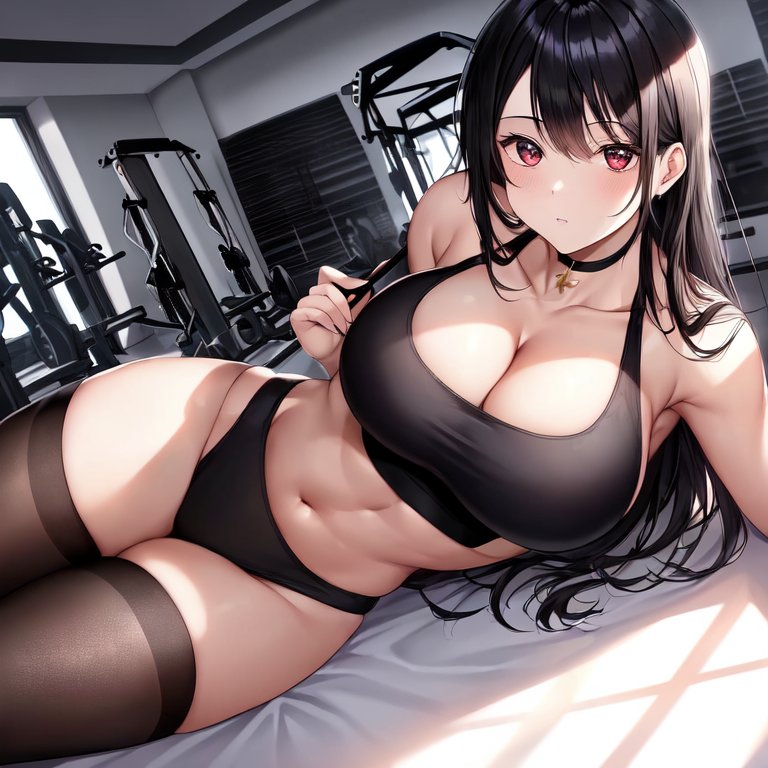 ai generated, big breasts, breasts, curvy female, curvy figure, female, female focus, female only, gym clothes, gym shorts, gym uniform, long hair, looking at viewer, stable diffusion, voluptuous
