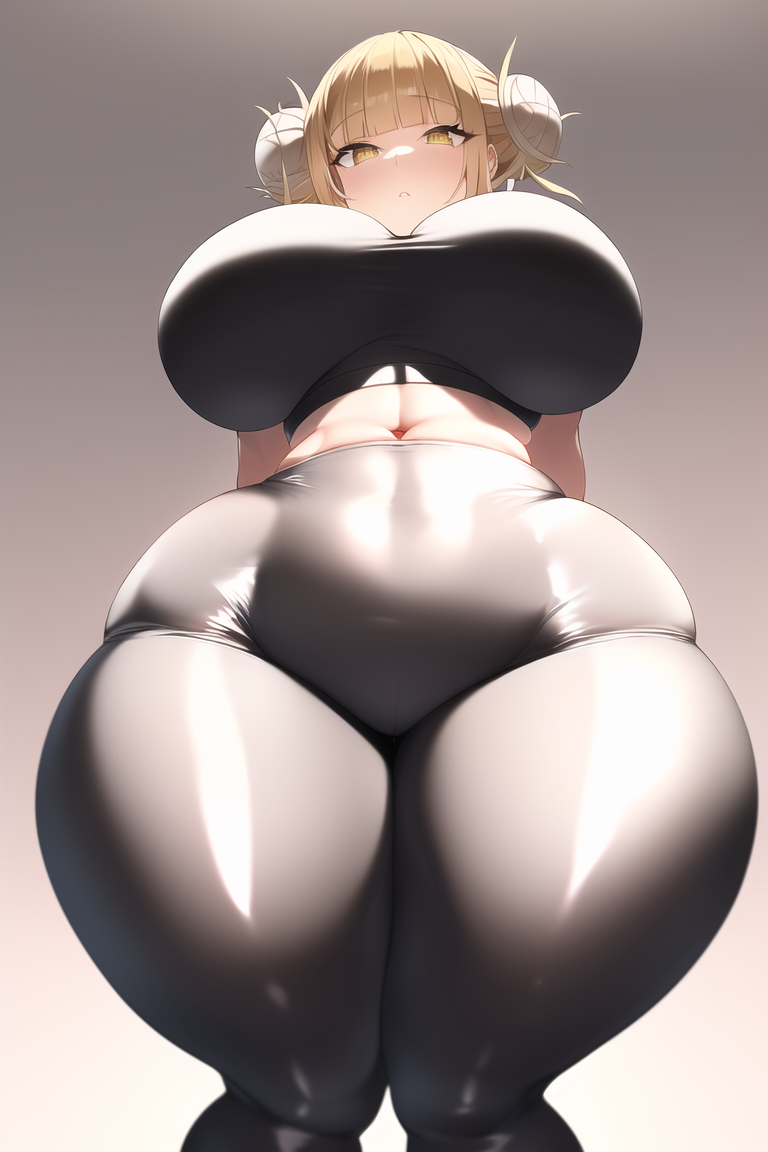 1girls, 2022, ai generated, big breasts, breasts, female, female only, gym uniform, himiko toga, huge breasts, looking at viewer, looking down, muscular, muscular female, my hero academia, stable diffusion, thick thighs, tight clothing, wide hips