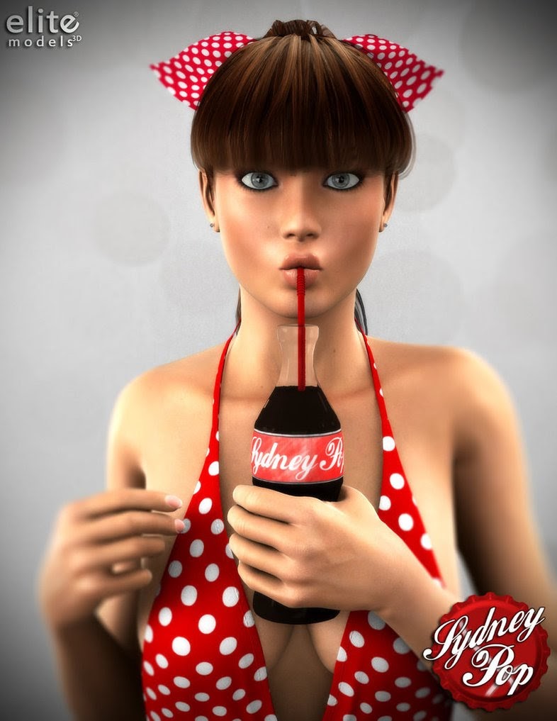 breasts clothing drink hairbow sydgrl3d